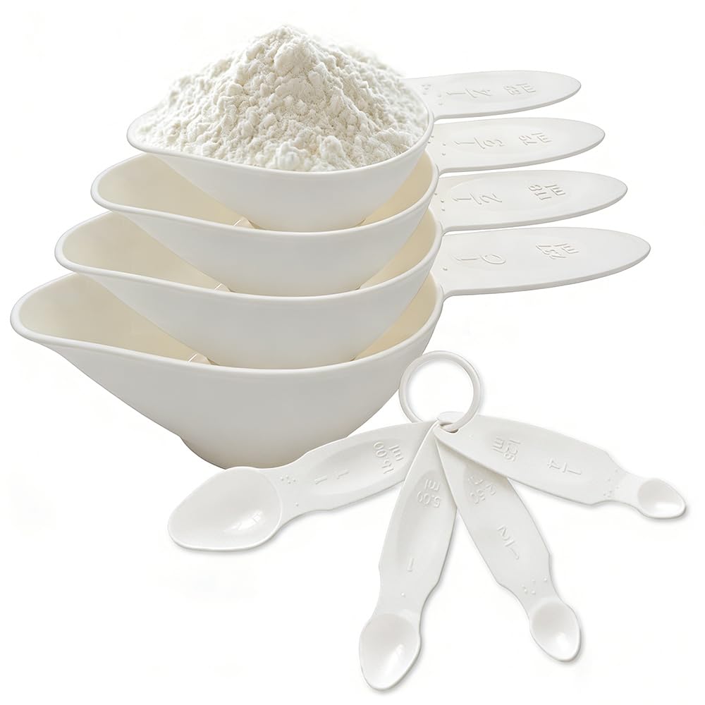 Braille Measuring Spoon & Cup Set - 4-Piece Nesting Spoons