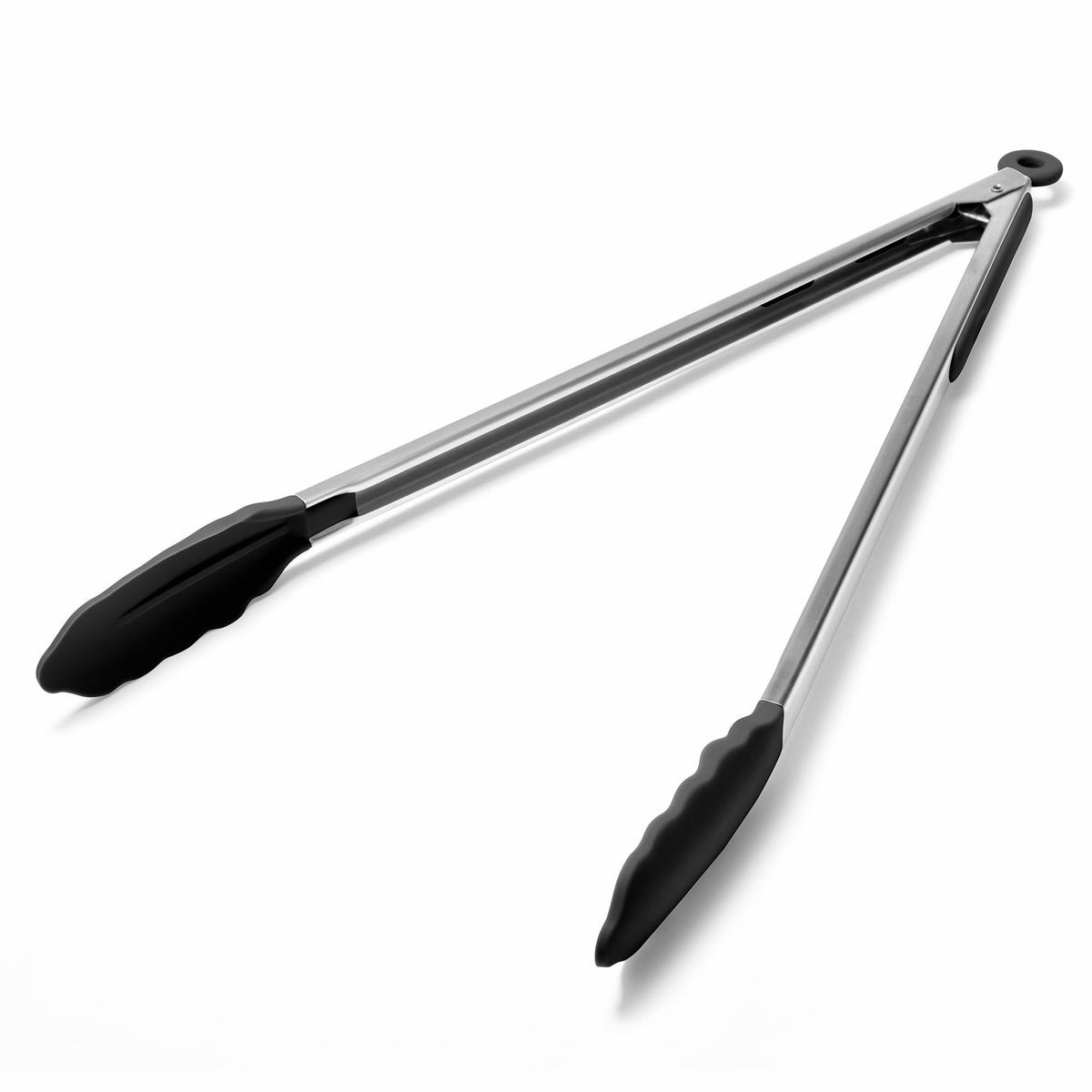Doosu Kitchen Tongs with Silicone Tips for Cooking Serving (3Pcs, Black)