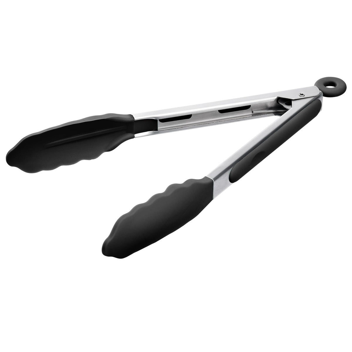 Doosu Kitchen Tongs with Silicone Tips for Cooking Serving (3Pcs, Black)