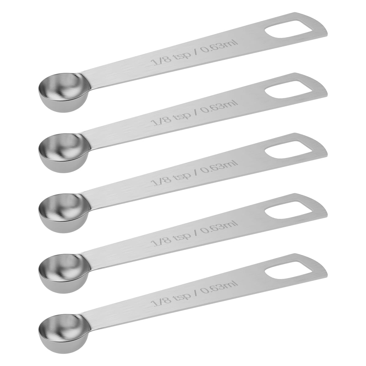 5PCS 1tsp(1/3tbsp, 5ml) Measuring Spoon, Stainless Steel Teaspoon