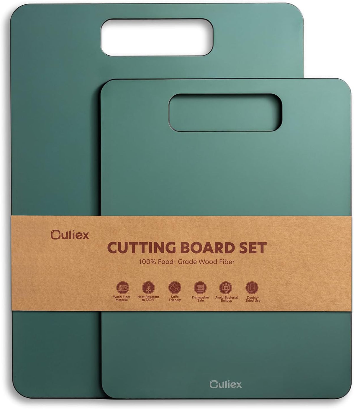 Wood Fiber Cutting Board Set of 2, Dishwasher Safe, Non-Toxic, BPA-Free