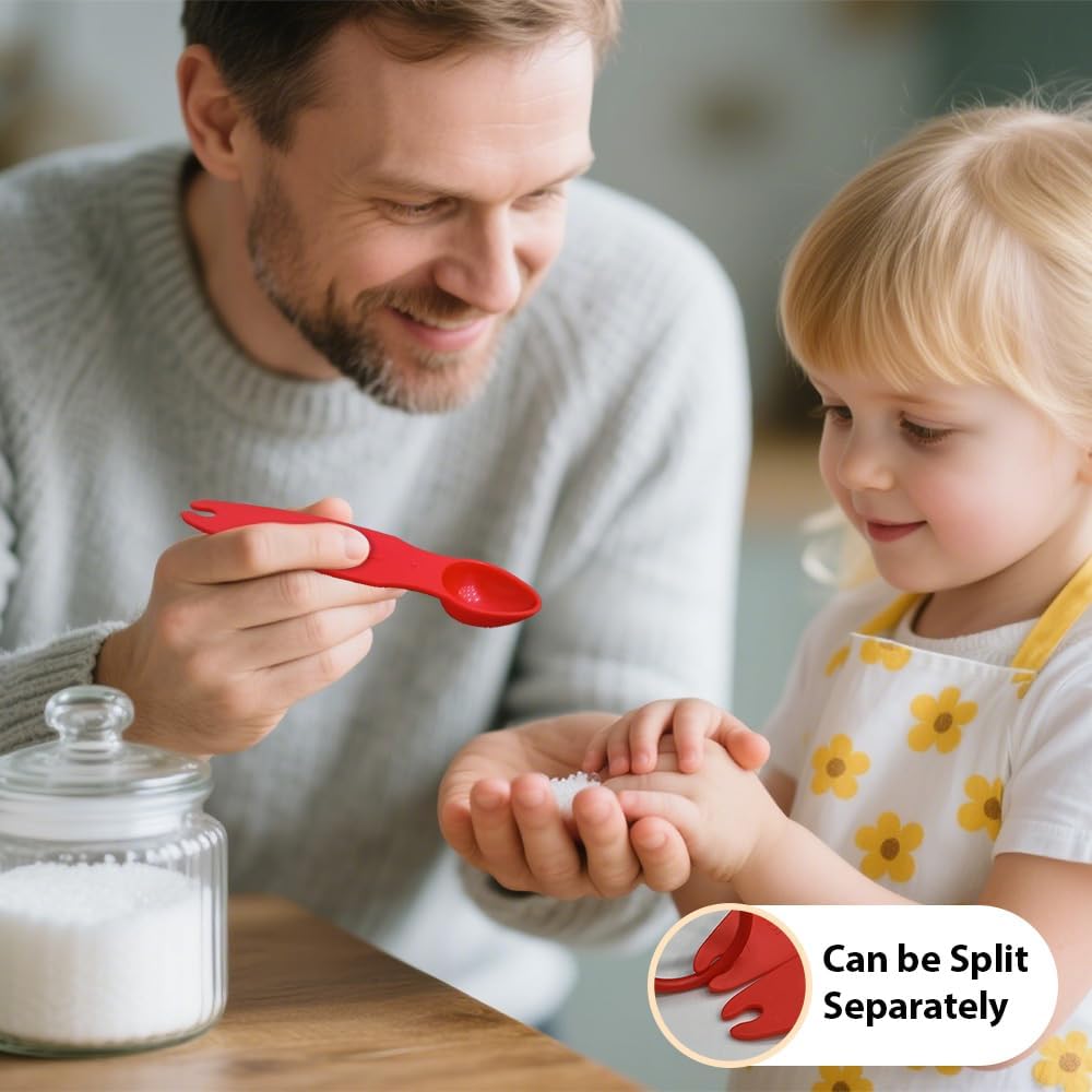 Braille Measuring Spoon & Cup Set - 4-Piece Nesting Spoons
