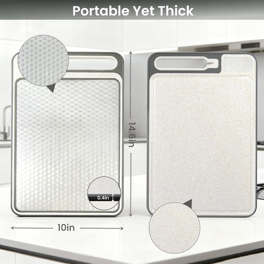 Stainless Steel Cutting Board for Kitchen,2-in-1 Non Toxic Chopping Boards
