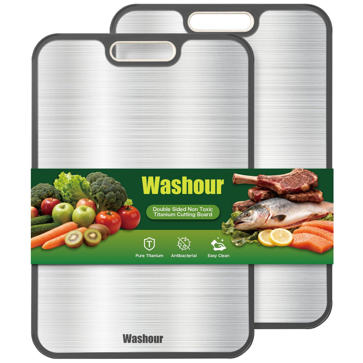 Titanium Cutting Board for Kitchen 15" x 10", 2-in-1 Cutting Mat