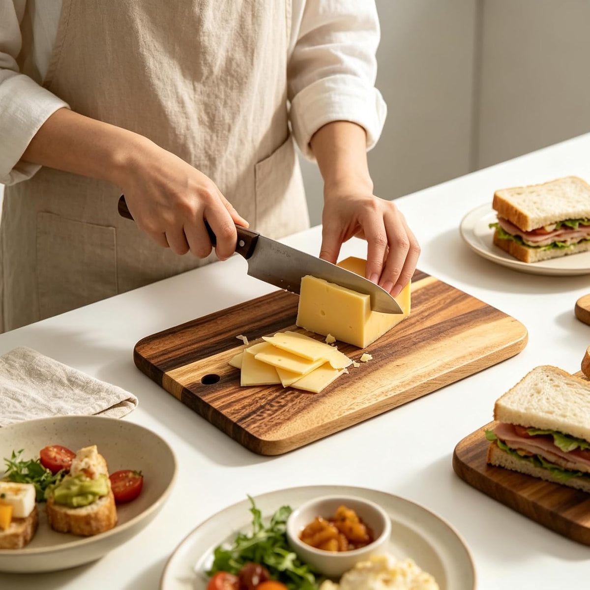 Small Acacia Wooden Cutting Boards for Kitchen,Mini Size 9" x 5.9"