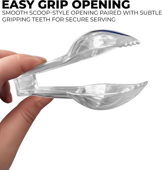 Clear Plastic Tongs, 6 1/2", 4 Pack