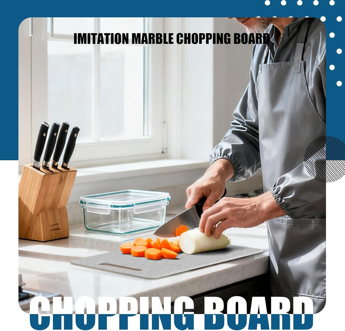 2 Pcs mini plastic cutting boards for the kitchen, in granite color, are suitable for food preparation, fruit and vegetable cutting.They feature an easy-to-hold design (6" x 10",White+Black)