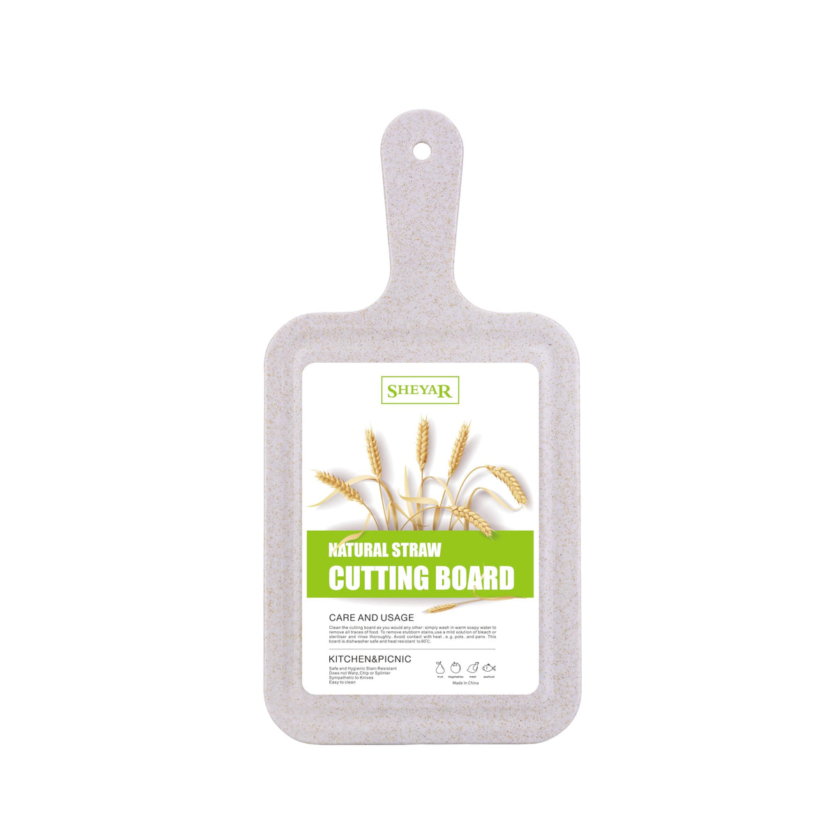Cutting Board for Kitchen, Wheat Straw Fiber Cutting Board, Dish Washer Safe, w/Juice Grooves for Meat, Veggies, Easy Grip Handle, Non-slip Surface Eco-friendly Serveware Accessories (10‘x6.3’)