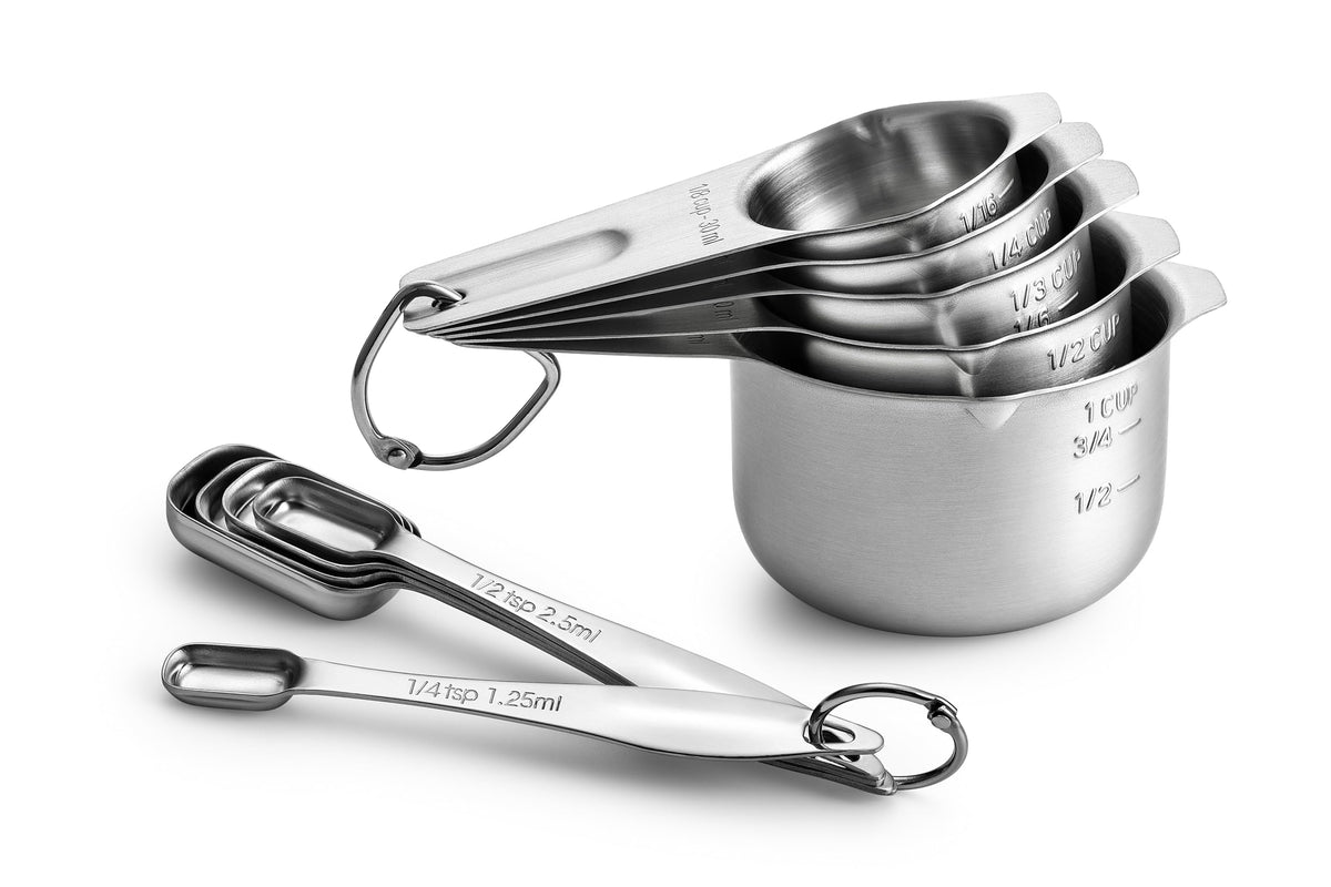 Spring Chef Stainless Steel Measuring Cups and Spoons Set of 14 w/Leveler