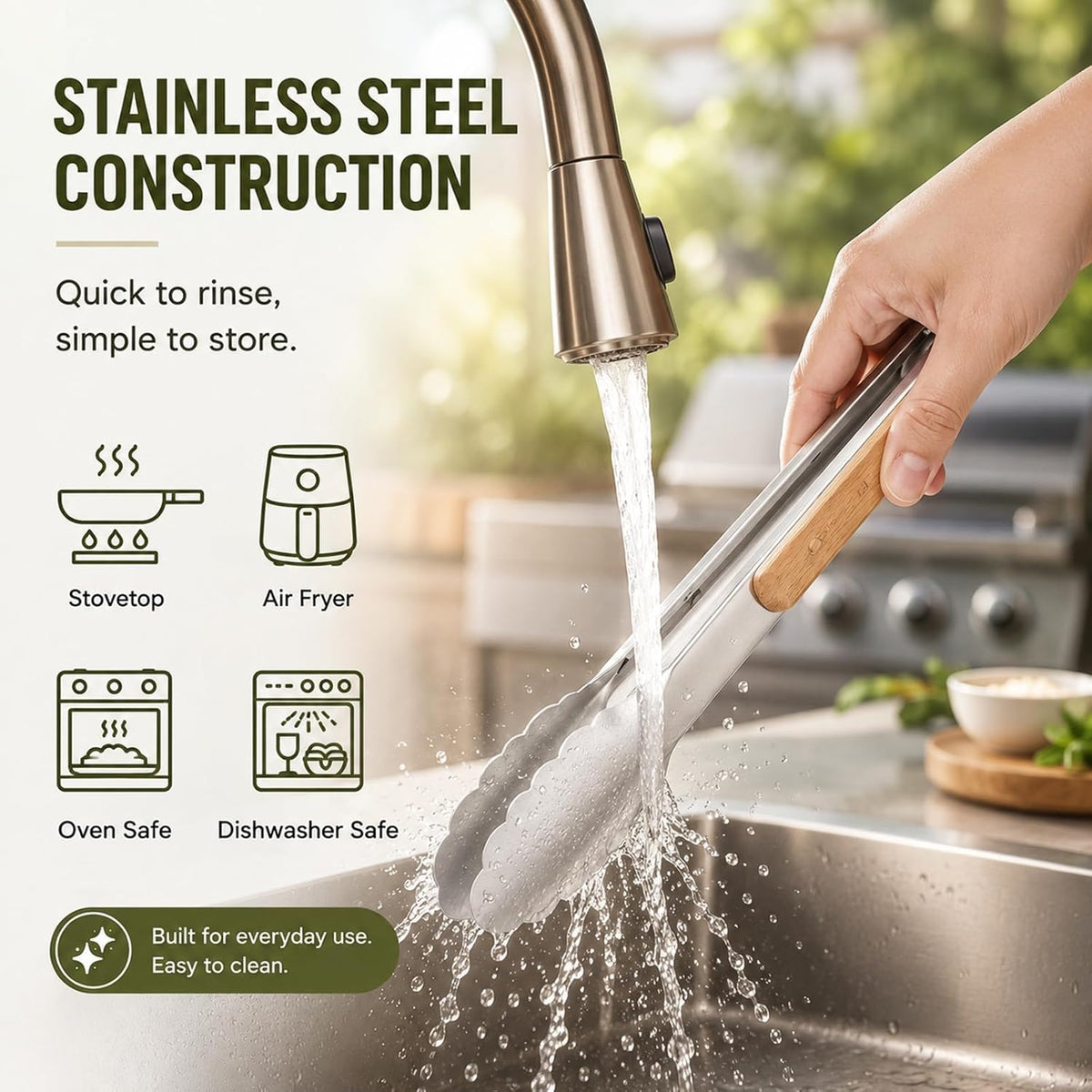 9" & 12" Stainless Steel Kitchen Tongs