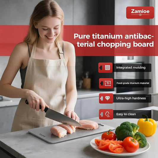 Titanium Cutting Board Set of 3 - Dishwasher Safe Cutting Board (M+L+XL)