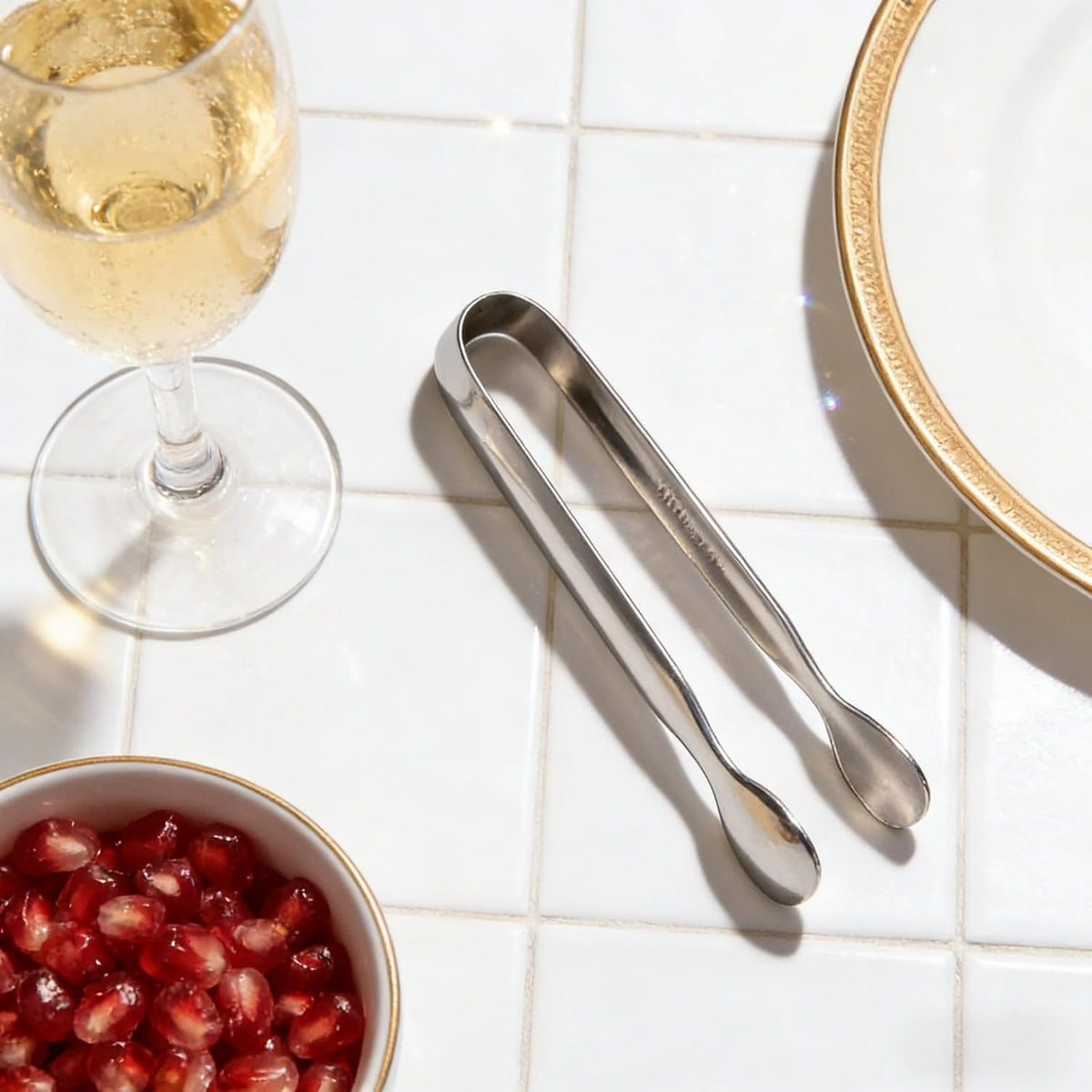 Small Serving Tongs, Stainless Steel Mini Tongs for Appetizers Set of 6