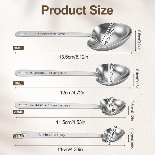 Ouligay Stainless Steel Measuring Spoons Set of 4 Metal Measuring Spoons