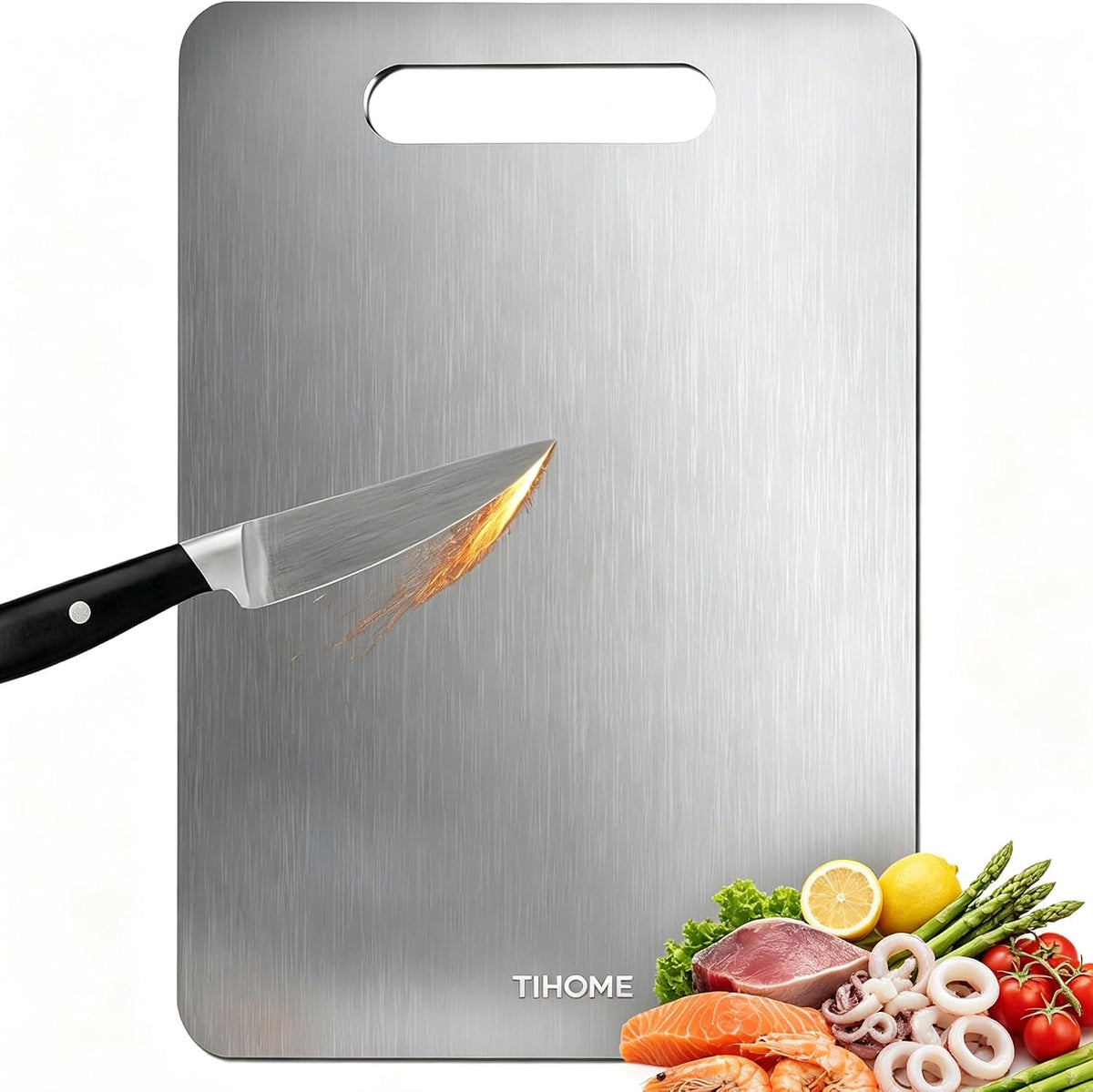 Titanium Cutting Boards for Kitchen-Cutting Edge Hygiene & Durability, Double-sided food-grade Titanium Cutting Board For Meats Fruist And Vegetables.Easy to Clean R2