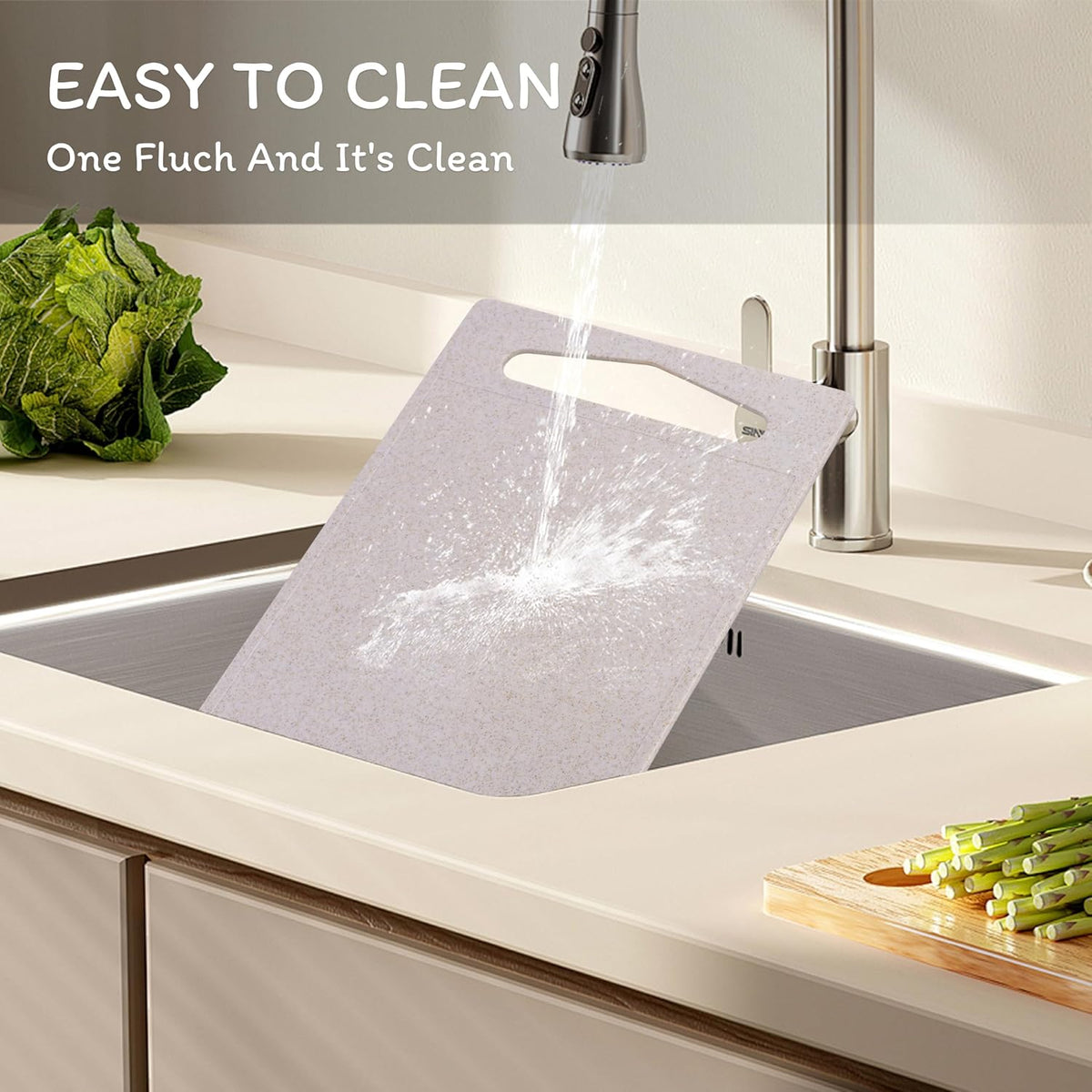 Cutting Board for Kitchen, Wheat Straw Fiber Cutting Board, Dish Washer Safe, w/Juice Grooves for Meat, Veggies, Easy Grip Handle, Non-slip Surface Eco-friendly Serveware Accessories (10‘x6.3’)