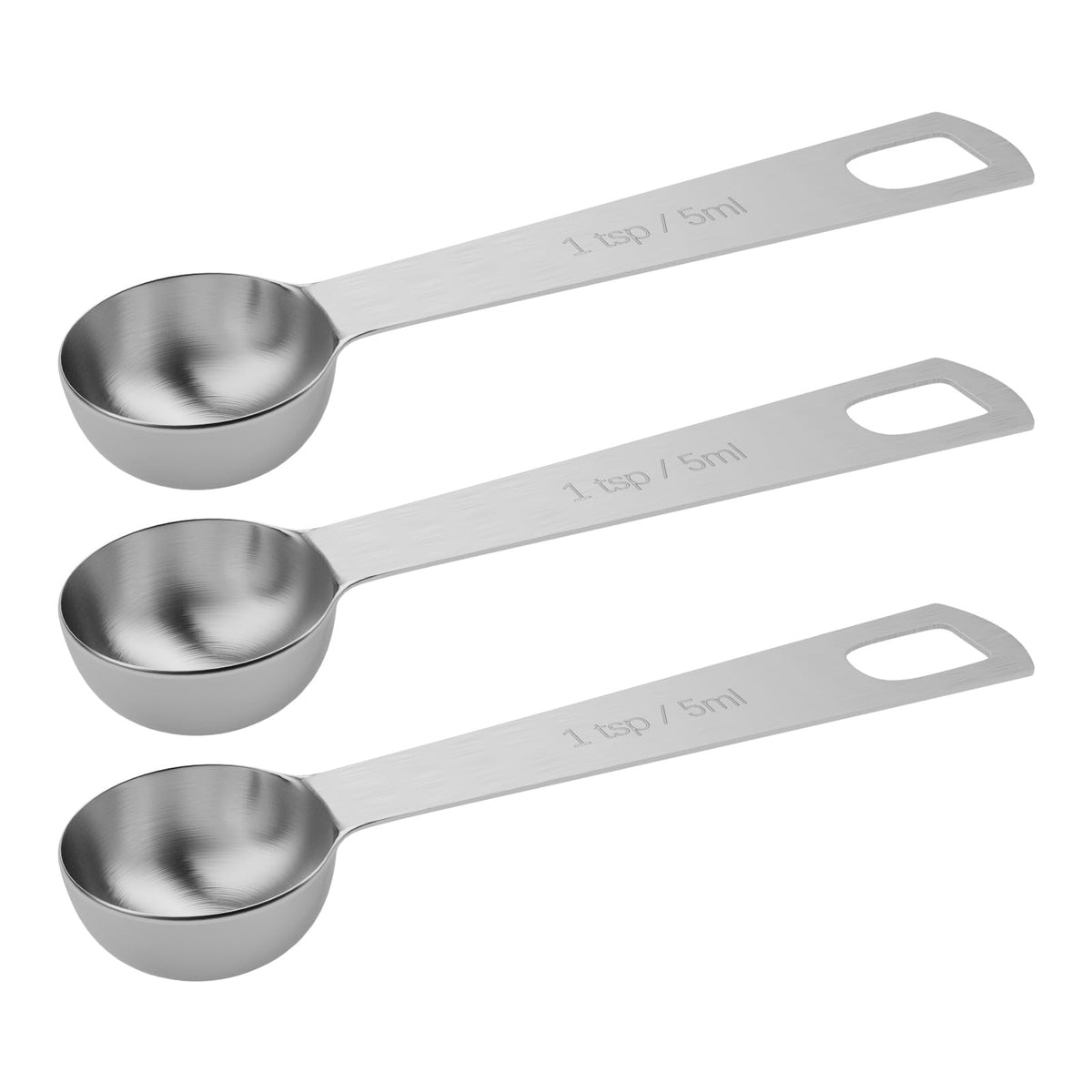 5PCS 1tsp(1/3tbsp, 5ml) Measuring Spoon, Stainless Steel Teaspoon