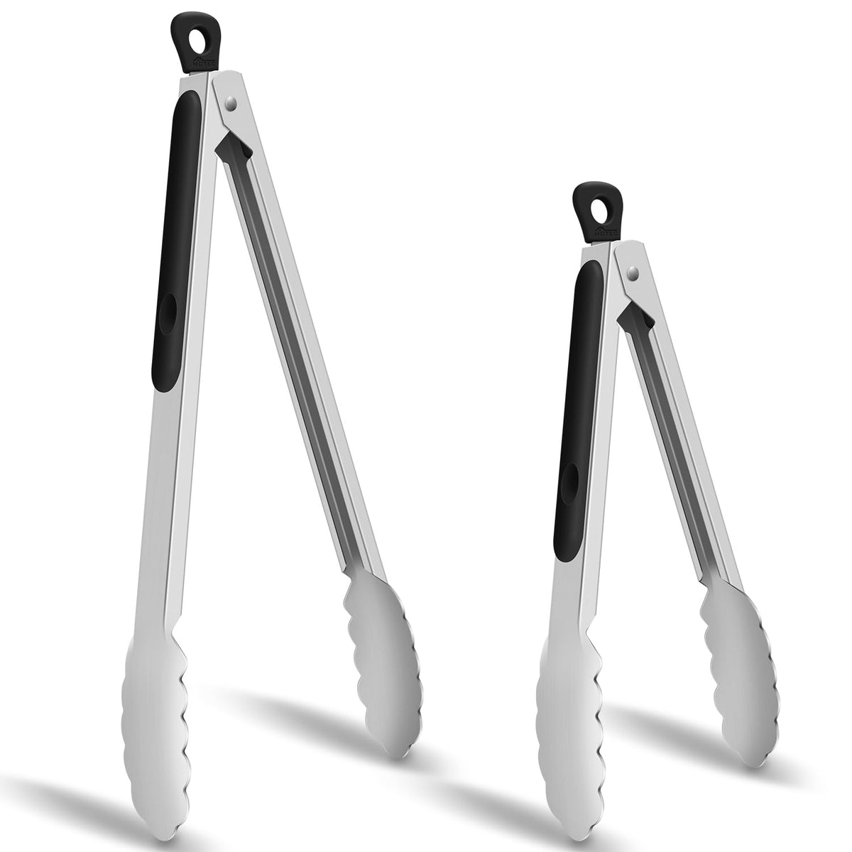 Hotec Stainless Steel Kitchen Tongs for Cooking, Set of 3-7", 9" and 12"