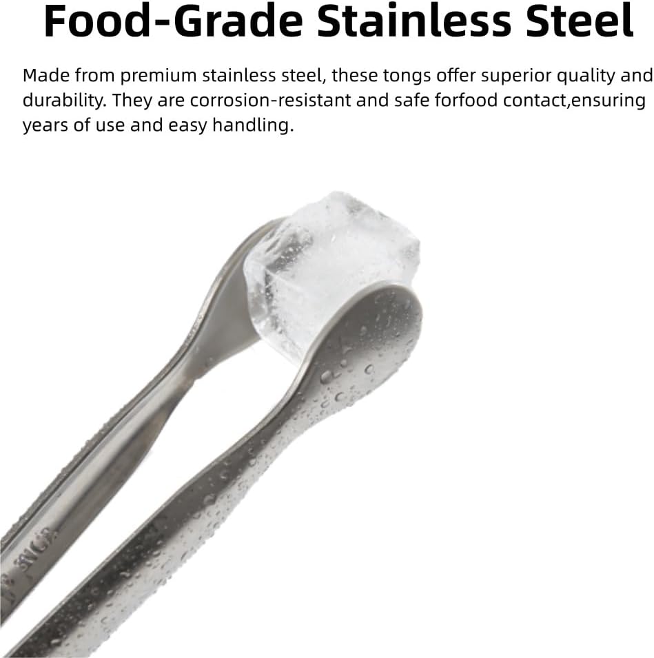 Small Serving Tongs, Stainless Steel Mini Tongs for Appetizers Set of 6
