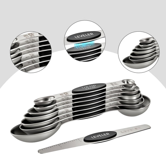 XSNBRD Magnetic Measuring Cups and Spoons Set, 13-Piece