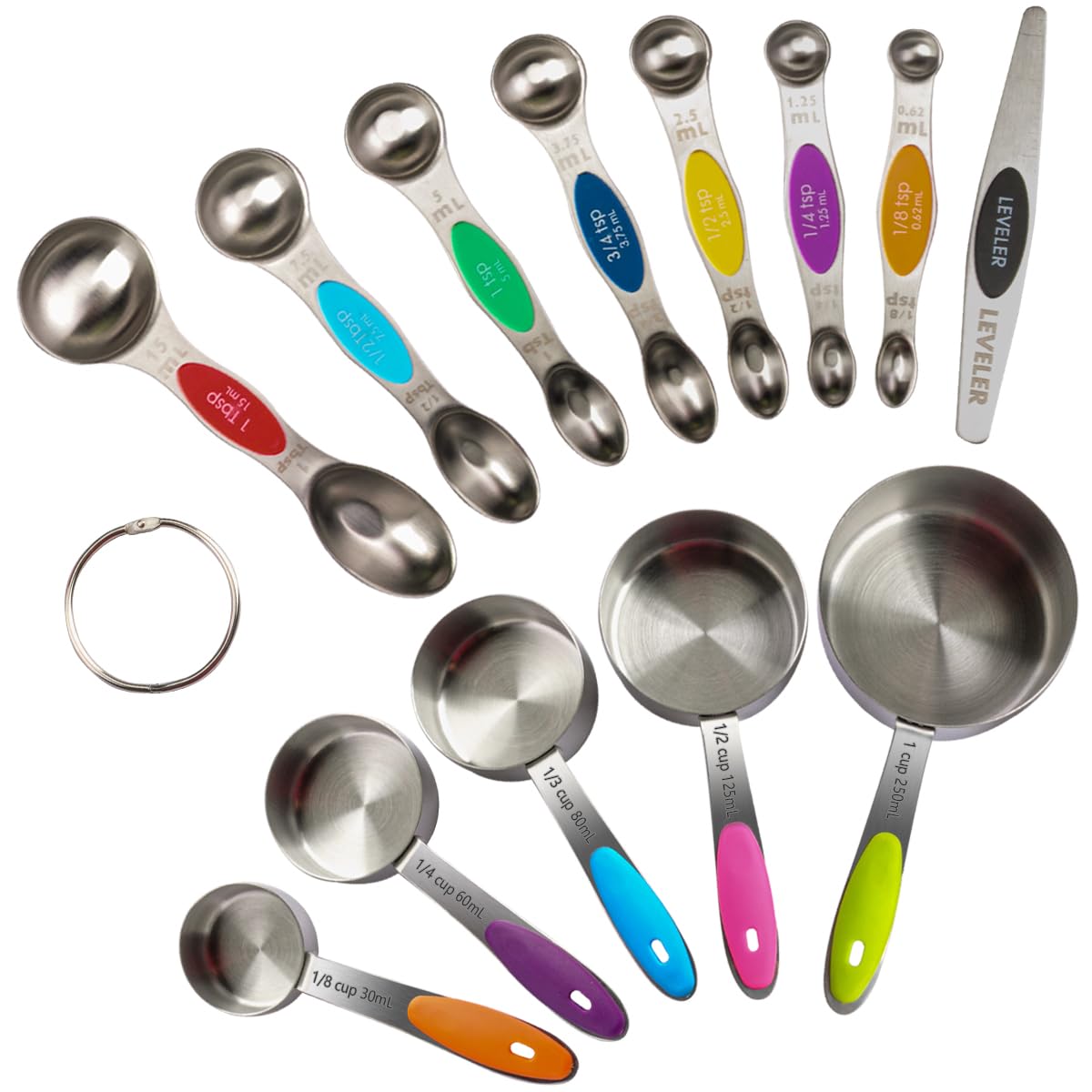 XSNBRD Magnetic Measuring Cups and Spoons Set, 13-Piece