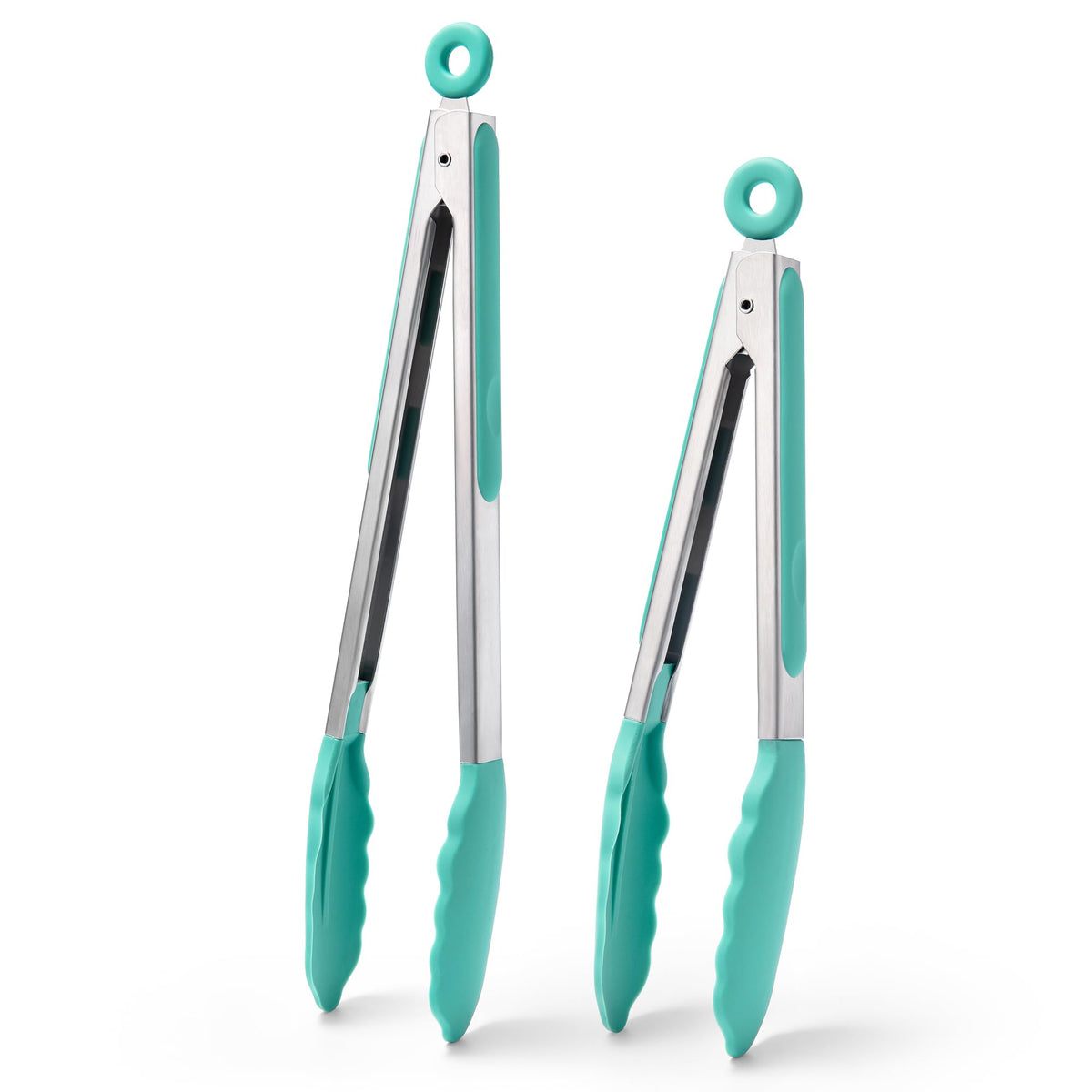 Doosu Kitchen Tongs with Silicone Tips for Cooking Serving (3Pcs, Black)