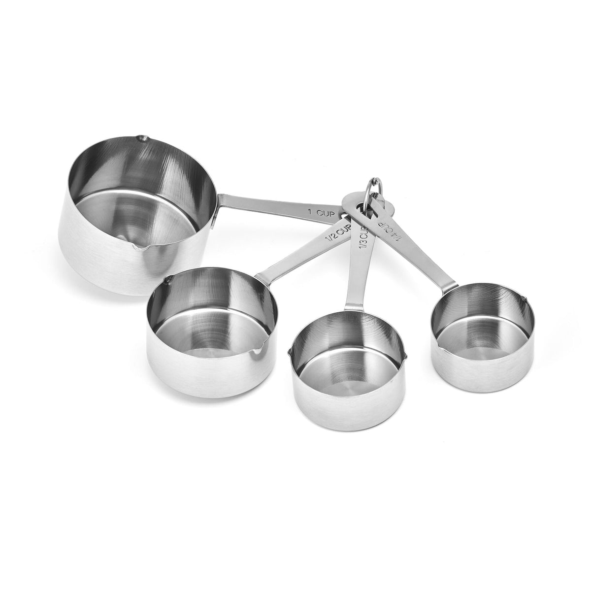 Amco Stainless Steel Measuring Spoons, Engraved Labels - Silver, Set of 4
