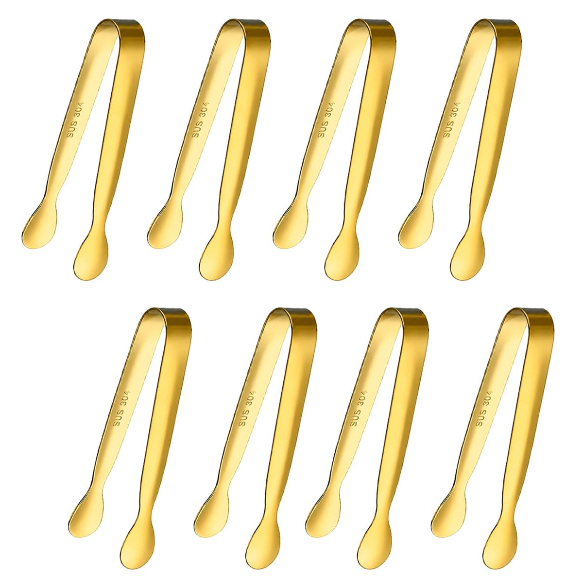 Small Serving Tongs, Stainless Steel Mini Tongs for Appetizers Set of 6