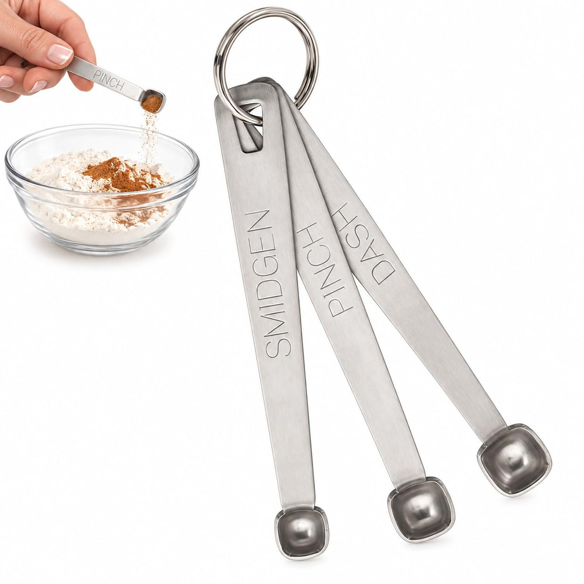 Mrs. Anderson’s Baking Dual-Sided Magnetic Measuring Spoons and Leveler, Heavyweight Stainless Steel, 8-Piece Set