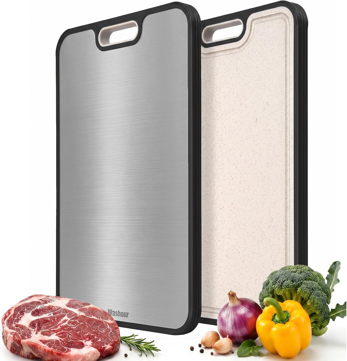 Titanium Cutting Board for Kitchen 15" x 10", 2-in-1 Cutting Mat