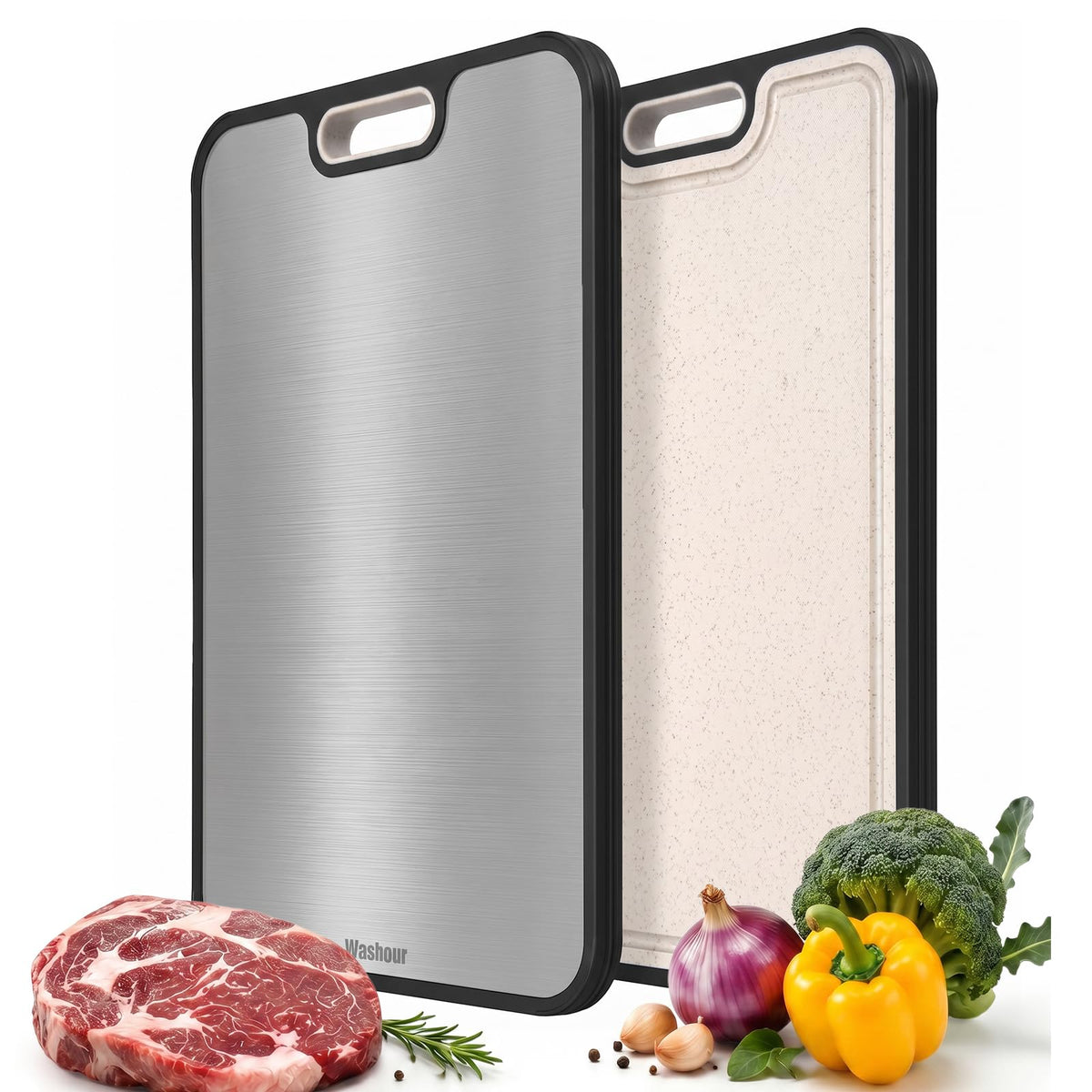 Titanium Cutting Board for Kitchen 15" x 10", 2-in-1 Cutting Mat