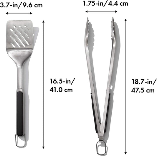 OXO Outdoor Grilling Turner and Tongs Set