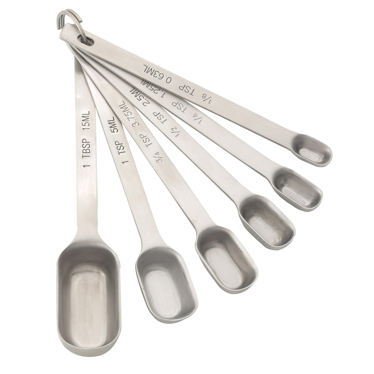 Mrs. Anderson’s Baking Dual-Sided Magnetic Measuring Spoons and Leveler, Heavyweight Stainless Steel, 8-Piece Set