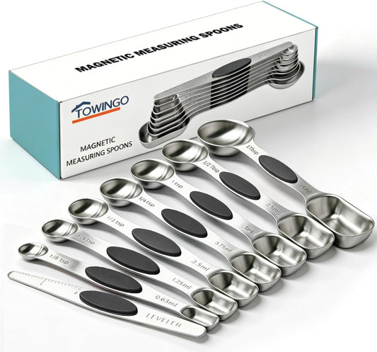 Magnetic Stainless Steel Measuring Spoons Set for Kitchen Cooking Baking