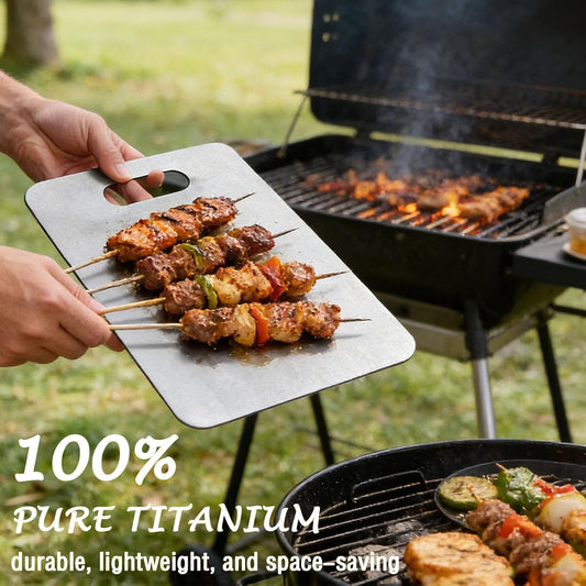 100% Pure Titanium Cutting Board Set of 3, Double Sided Titanium Cutting Boards for Kitchen Dishwasher Safe, Food-Grade Small & Large Titanium Metal Chopping Board for Meat and Stainless Steel (S+M+L)