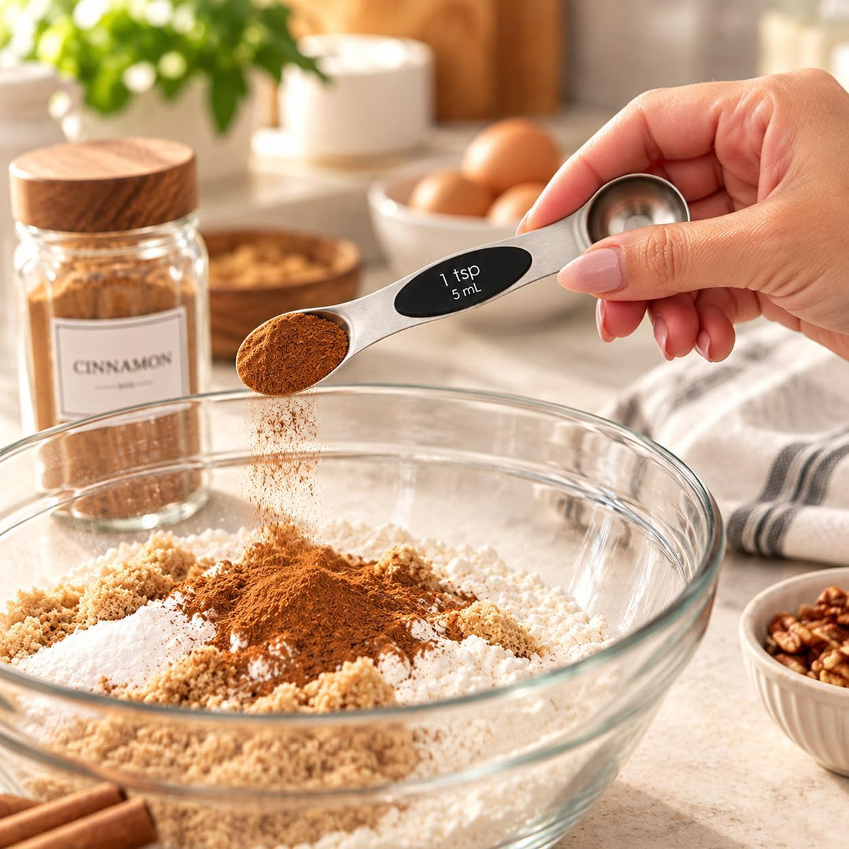 Mrs. Anderson’s Baking Dual-Sided Magnetic Measuring Spoons and Leveler, Heavyweight Stainless Steel, 8-Piece Set