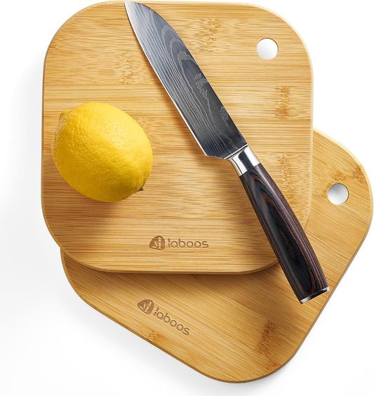 Home Mini Cutting Board Small Fruit Cutting Board Solid Bamboo Wood Board for Baby Infant dormitoryＩSet of 2