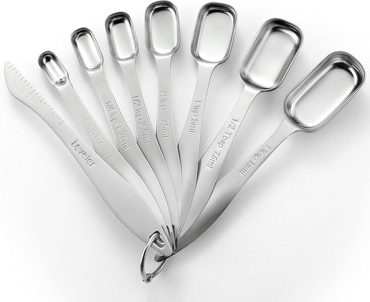 Spring Chef Stainless Steel Measuring Spoons Set of 8 with Leveler