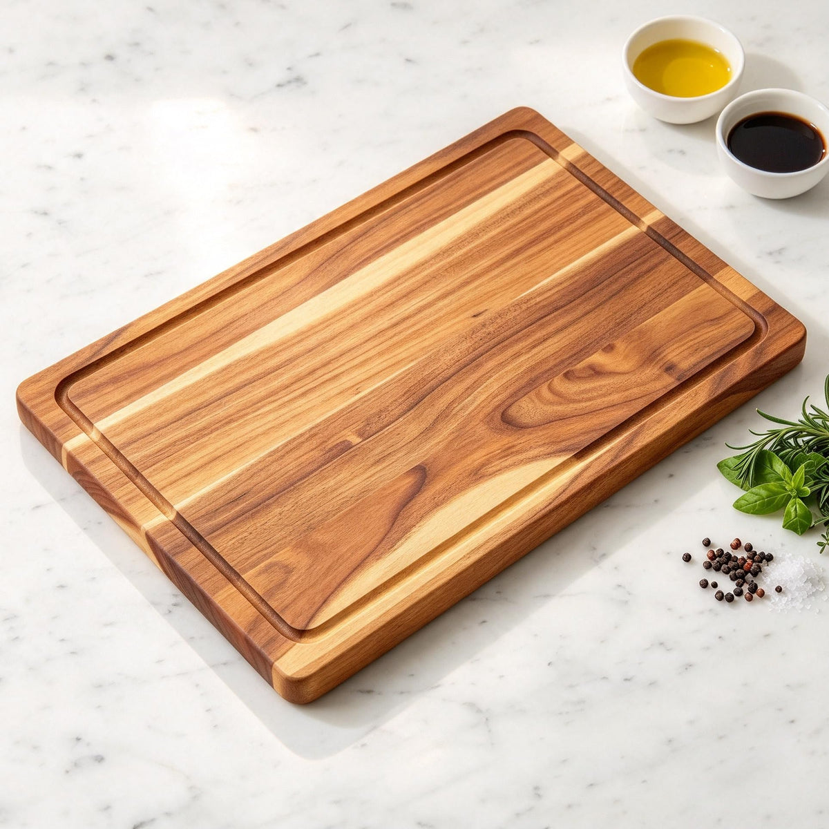 Small Bamboo Cutting Boards with Juice Groove (11" x 7.8"), No Toxic Wooden Chopping Board for Kitchen, Charcuterie Board, Wooden Cutting Board for Meat, Cheese, Fruits, and Vegetables